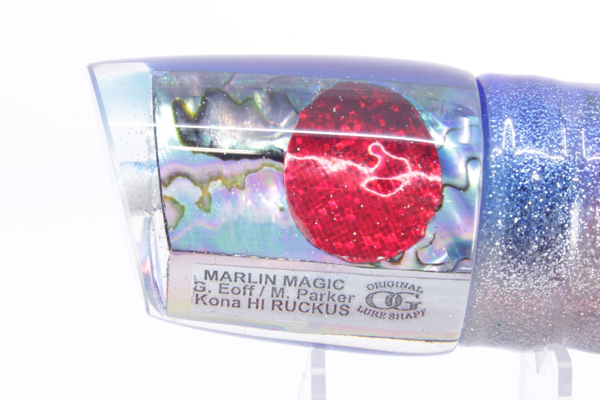 Marlin Magic Blue-Purple Abalone Blue Back Ruckus 12" 11oz Skirted Blue-Silver/Pink-Yellow - Trolling Lures (view 3 of 7)
