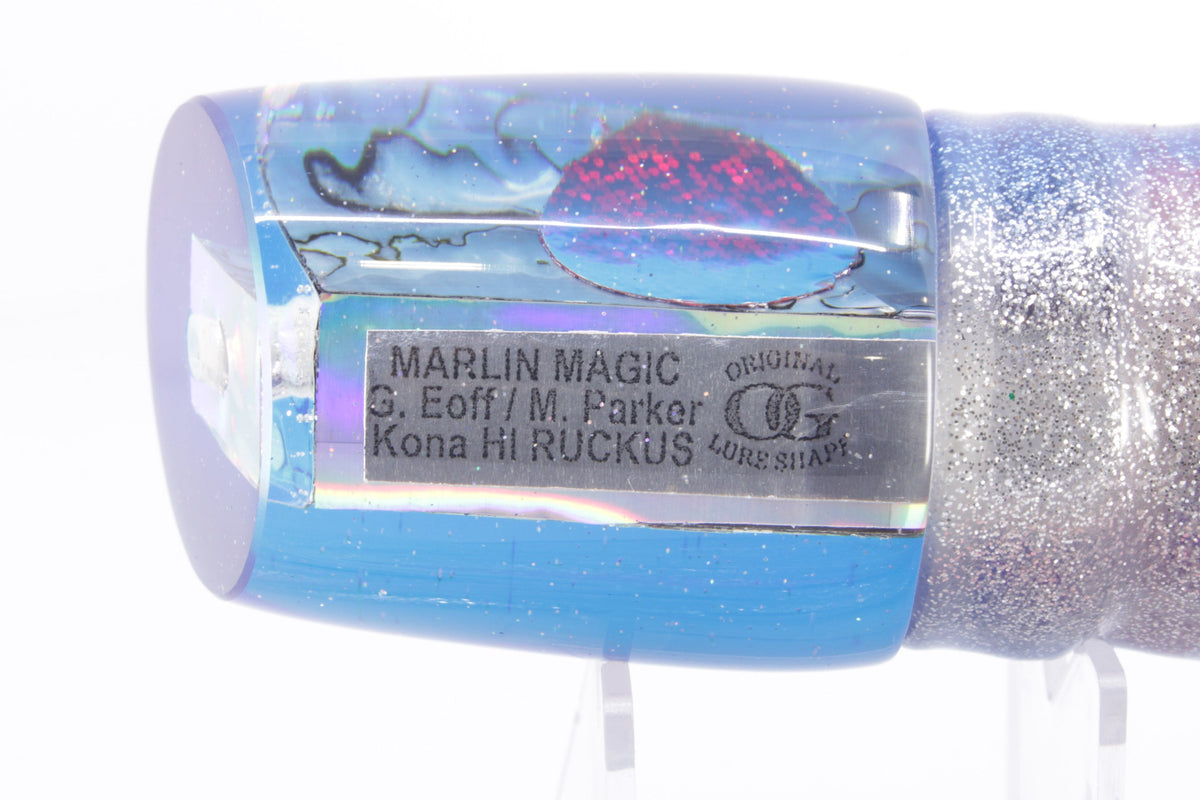 Marlin Magic Blue-Purple Abalone Blue Back Ruckus 12" 11oz Skirted Blue-Silver/Pink-Yellow - Trolling Lures (view 4 of 7)
