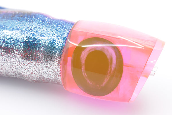Moyes Lures Pink MOP Bushmaster 12" 10oz Skirted Blue-Silver-Pink – premium trolling lure for offshore big game fishing