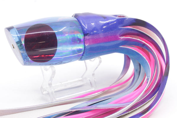 Koya Lures Blue Rainbow Red Eyes Small 861 10" 6oz Fire Tailz Vinyl Blue Dream – premium trolling lure for offshore big game fishing