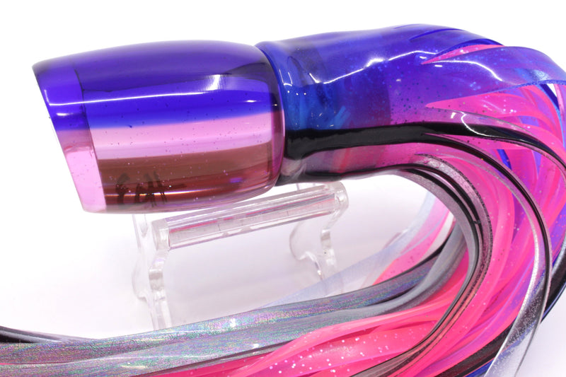 Marlin Magic Pink Mirrored Blue Back Baby Ruckus 10" 6.5oz Skirted Blue Skipjack/Pink - Trolling Lures