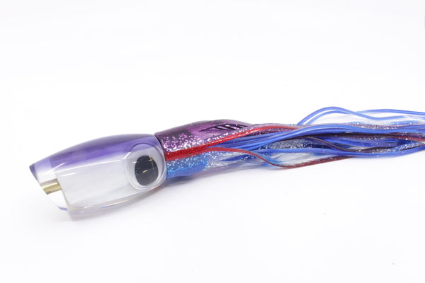 Crampton Baits Real White MOP Purple Back Doll Eyes Apahu 12" 7.8oz Skirted – premium trolling lure for offshore big game fishing