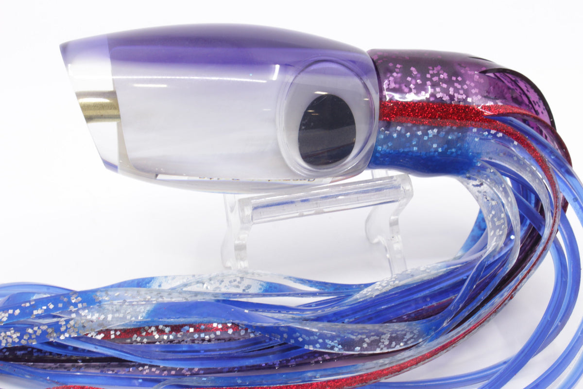 Crampton Baits Real White MOP Purple Back Doll Eyes Apahu 12" 7.8oz Skirted - Trolling Lures (view 2 of 8)
