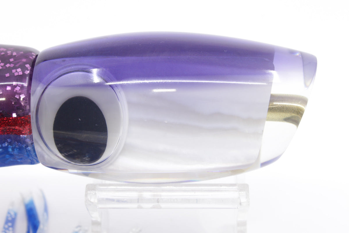 Crampton Baits Real White MOP Purple Back Doll Eyes Apahu 12" 7.8oz Skirted - Trolling Lures (view 3 of 8)
