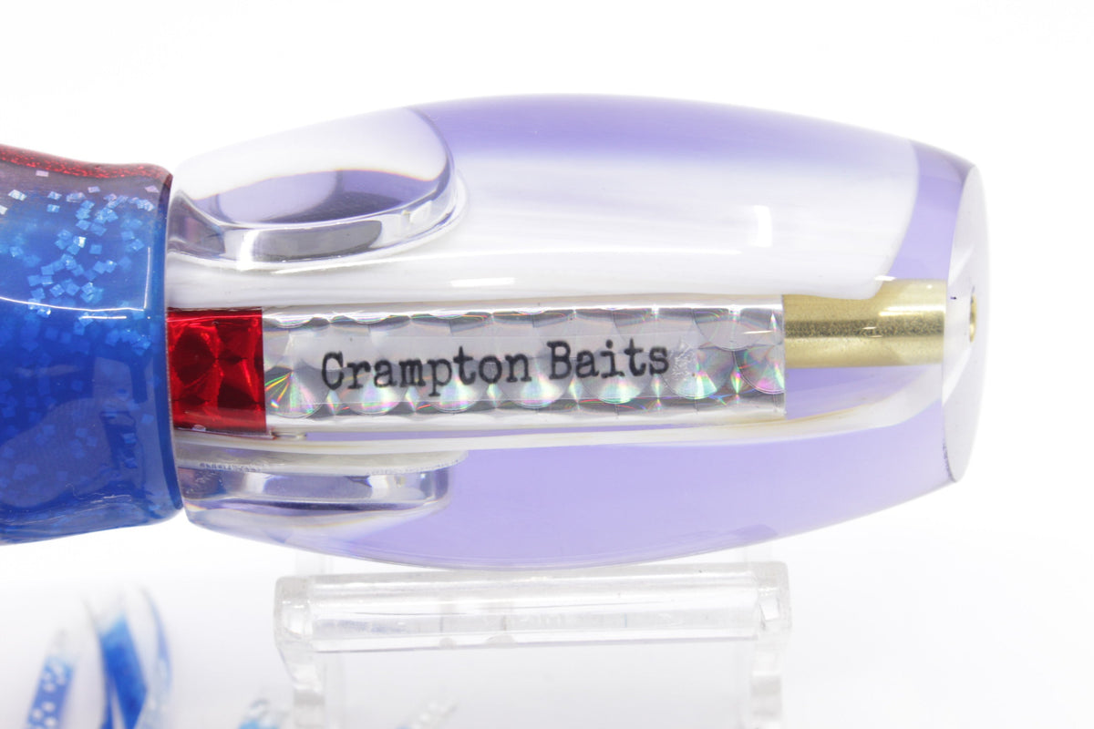 Crampton Baits Real White MOP Purple Back Doll Eyes Apahu 12" 7.8oz Skirted - Trolling Lures (view 5 of 8)