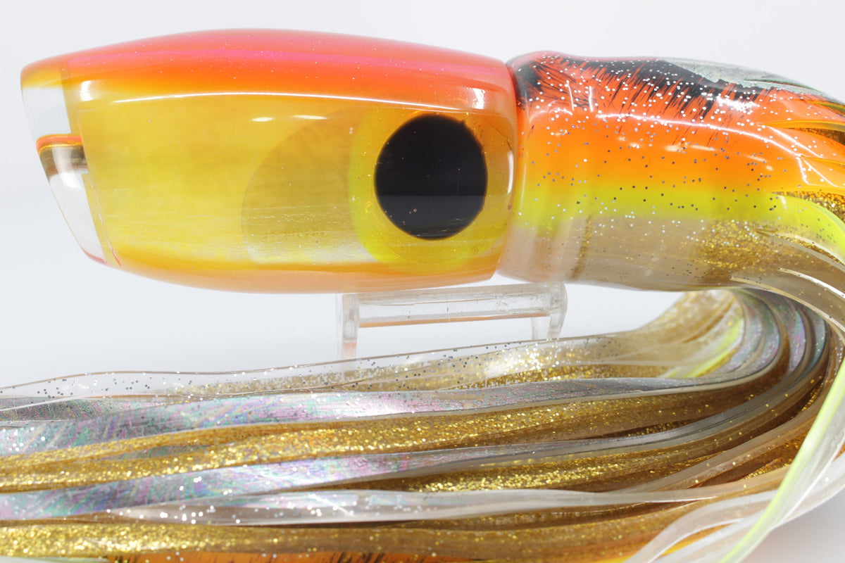 Coggin Lures Yellow Pearl Glass Pink-Orange Back Maui Plunger 14" 13.8oz Skirted (view 8 of 9)
