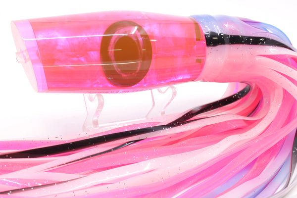 Moyes Lures Fluorescent Pink MOP Large Dark-N-Stormy 14" 13.5oz Skirted Gay Bob – premium trolling lure for offshore big game fishing