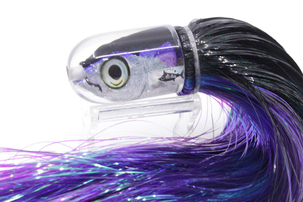 Aloha Lures Black-Purple Back Purple Fins Magic Malolo 9" 4oz Strobez Black-Purple – premium trolling lure for offshore big game fishing
