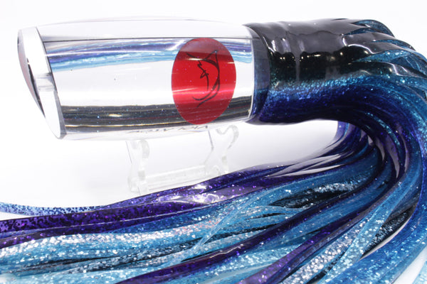 Bonze Lures Clear Mirrored Red Eyes Violator 14" 17oz Skirted Black-Ice Blue-Purple – premium trolling lure for offshore big game fishing