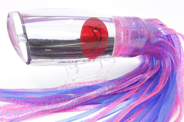 Bonze Lures Clear Mirrored Red Eyes Violator 14" 17oz Skirted Pink/Blue – premium trolling lure for offshore big game fishing