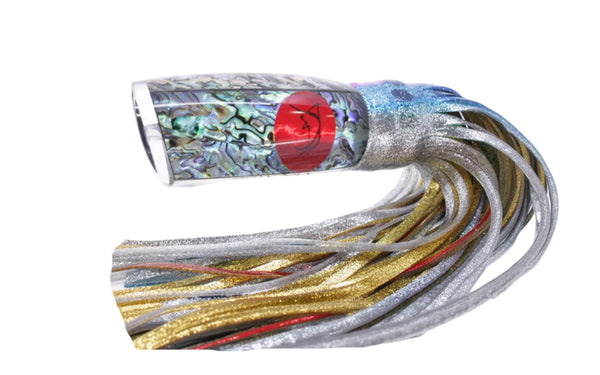 Bonze Lures Paua Shell Red Eyes Violator 14" 17oz Skirted Pink-Blue-Silver/Evil – premium trolling lure for offshore big game fishing