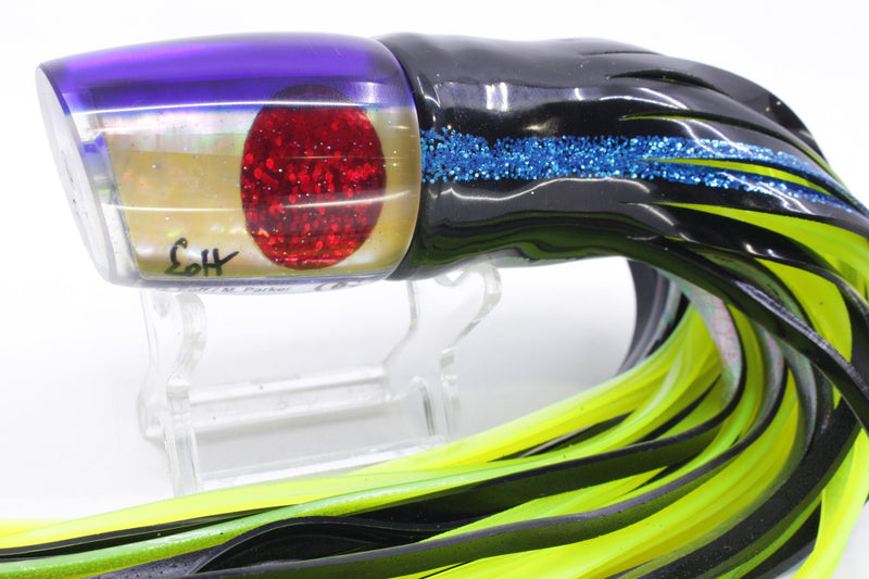 Marlin Magic Golden MOP Blue Back Red Eyes Baby Ruckus 10" 6.5oz Skirted Yellowfin - Trolling Lures