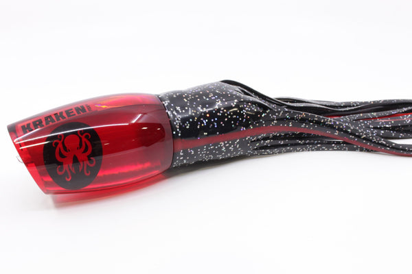 Kraken Fish Co. Red Chrome Worldcup 14" 12.8oz Skirted Black-Red – premium trolling lure for offshore big game fishing