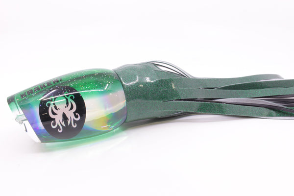 Kraken Fish Co. Silver Rainbow Green Back Raptor 16" 14.3oz Vinyl Green – premium trolling lure for offshore big game fishing