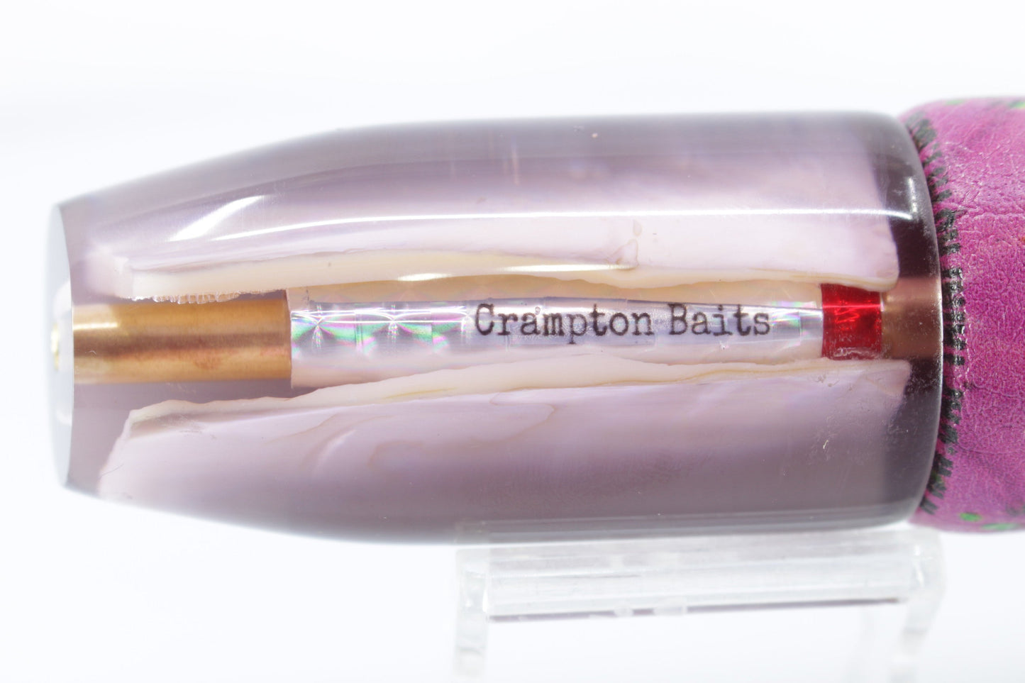 Crampton Baits Pale Pink Real Ripple Shell Black Back Plunger 12" 7oz ALV Pink Mahi