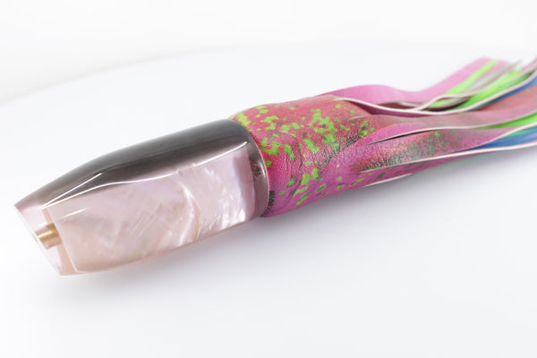 Crampton Baits Real Brown MOP Pink Glitter Back 1/4 Tonner 12" 6oz ALV Pink Mahi – premium trolling lure for offshore big game fishing