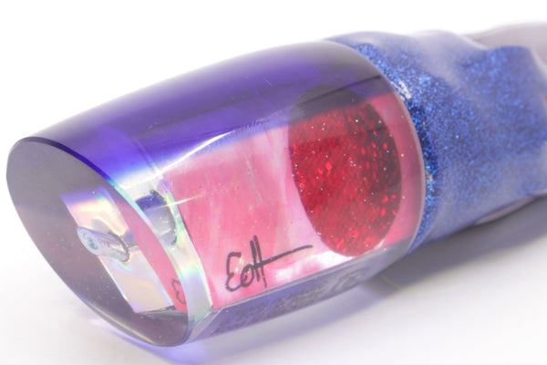 Marlin Magic Pink MOP Blue Back Red Eyes Ruckus 12" 9oz Vinyl Blue-Pink – premium trolling lure for offshore big game fishing
