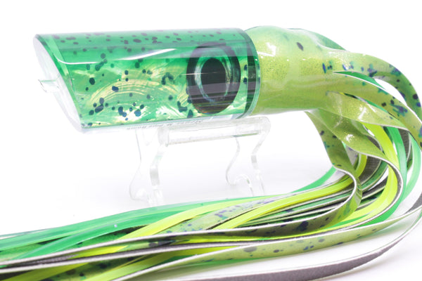 Moyes Lures Mahi MOP Medium Pipe Bomb 12" 7.5oz Fire Tailz Vinyl Mahi – premium trolling lure for offshore big game fishing