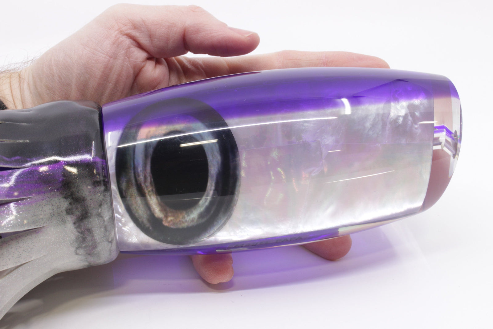 Moyes Lures White MOP Purple Back Papa Teaser 30.5oz Fire Tailz Purple Drip - Teasers (view 7 of 8)