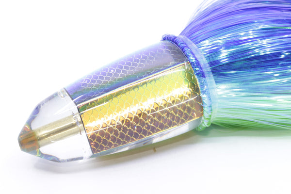 Koya Lures Rainbow Scale Clean Sweep Bullet 12" 13oz EZ Flash Blue-Ice Blue-Green – premium trolling lure for offshore big game fishing