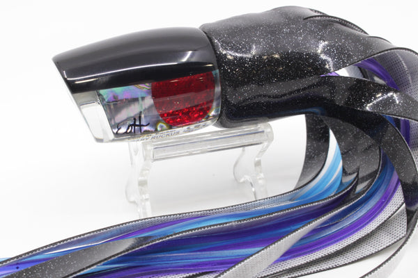Marlin Magic Blue-Purple Abalone Black Back Red Eyes Baby Ruckus 10" 5.5oz Vinyl (damage) – premium trolling lure for offshore big game fishing