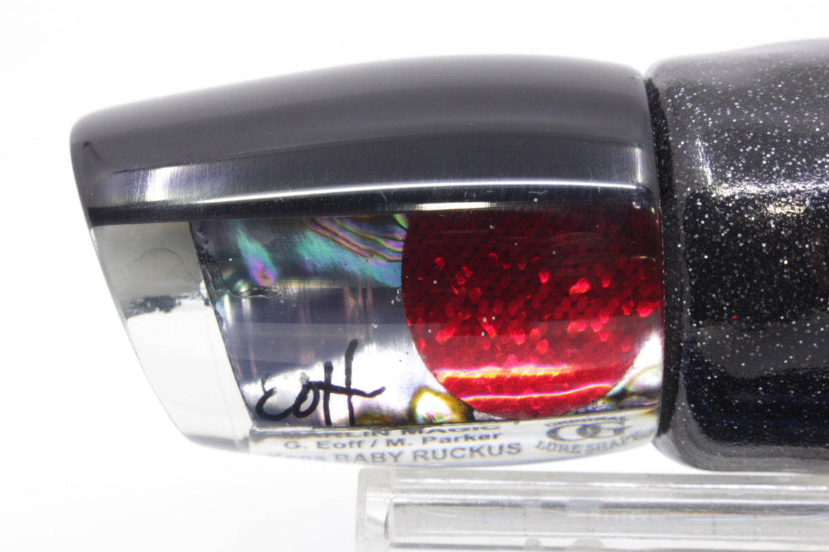 Marlin Magic Blue-Purple Abalone Black Back Red Eyes Baby Ruckus 10" 5.5oz Vinyl (damage) - Trolling Lures (view 4 of 8)