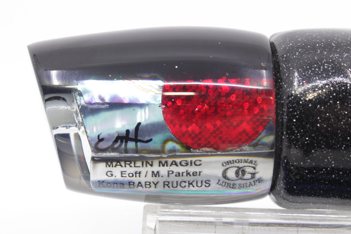 Marlin Magic Blue-Purple Abalone Black Back Red Eyes Baby Ruckus 10" 5.5oz Vinyl (damage) - Trolling Lures (view 5 of 8)