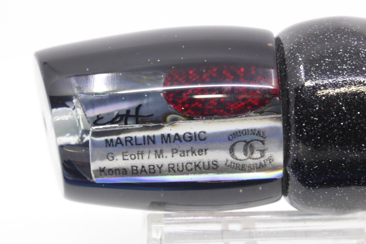 Marlin Magic Blue-Purple Abalone Black Back Red Eyes Baby Ruckus 10" 5.5oz Vinyl (damage) - Trolling Lures (view 6 of 8)