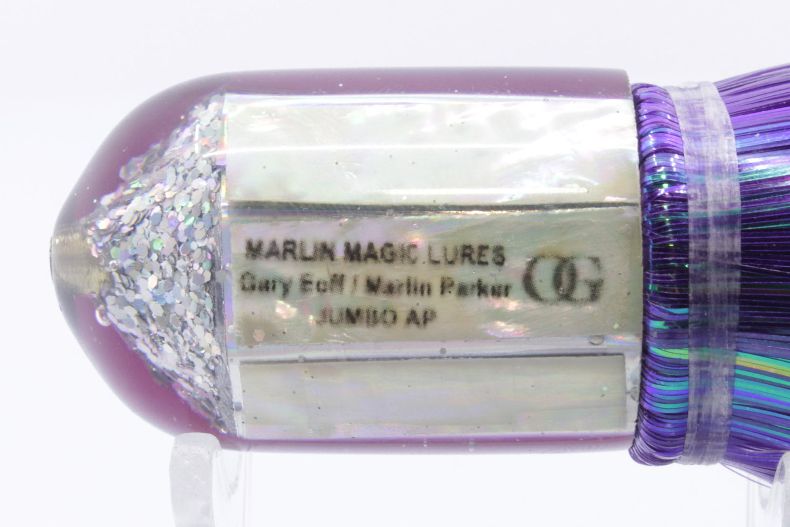 Marlin Magic Lures White MOP Purple Back Jumbo AP Bullet 9" 6oz Strobez Purple/White (view 6 of 7)