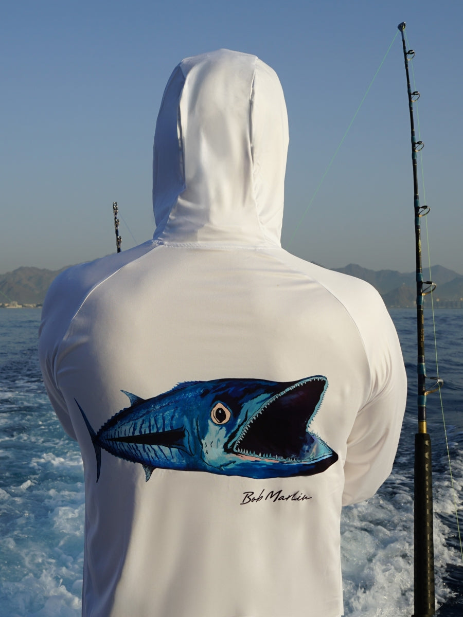 Bob Marlin Performance Hoody With Built-in Face Mask Natty King White (view 2 of 5)