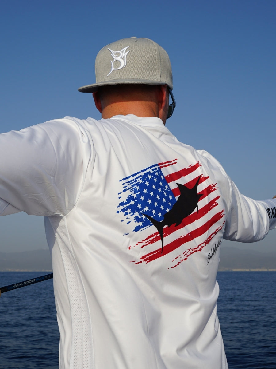 Bob Marlin Performance Shirt USA Marlin White (view 2 of 4)