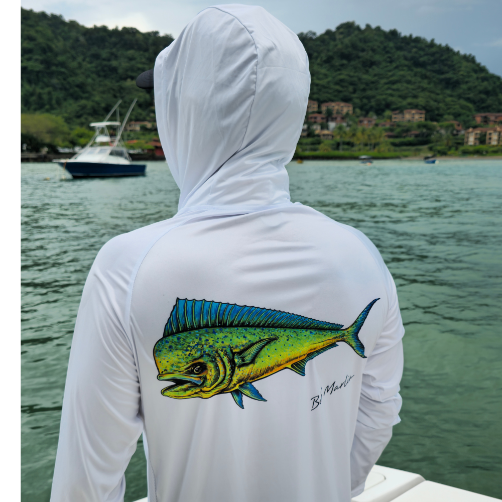 Bob Marlin Performance Hoody with Mask Natty Mahi White