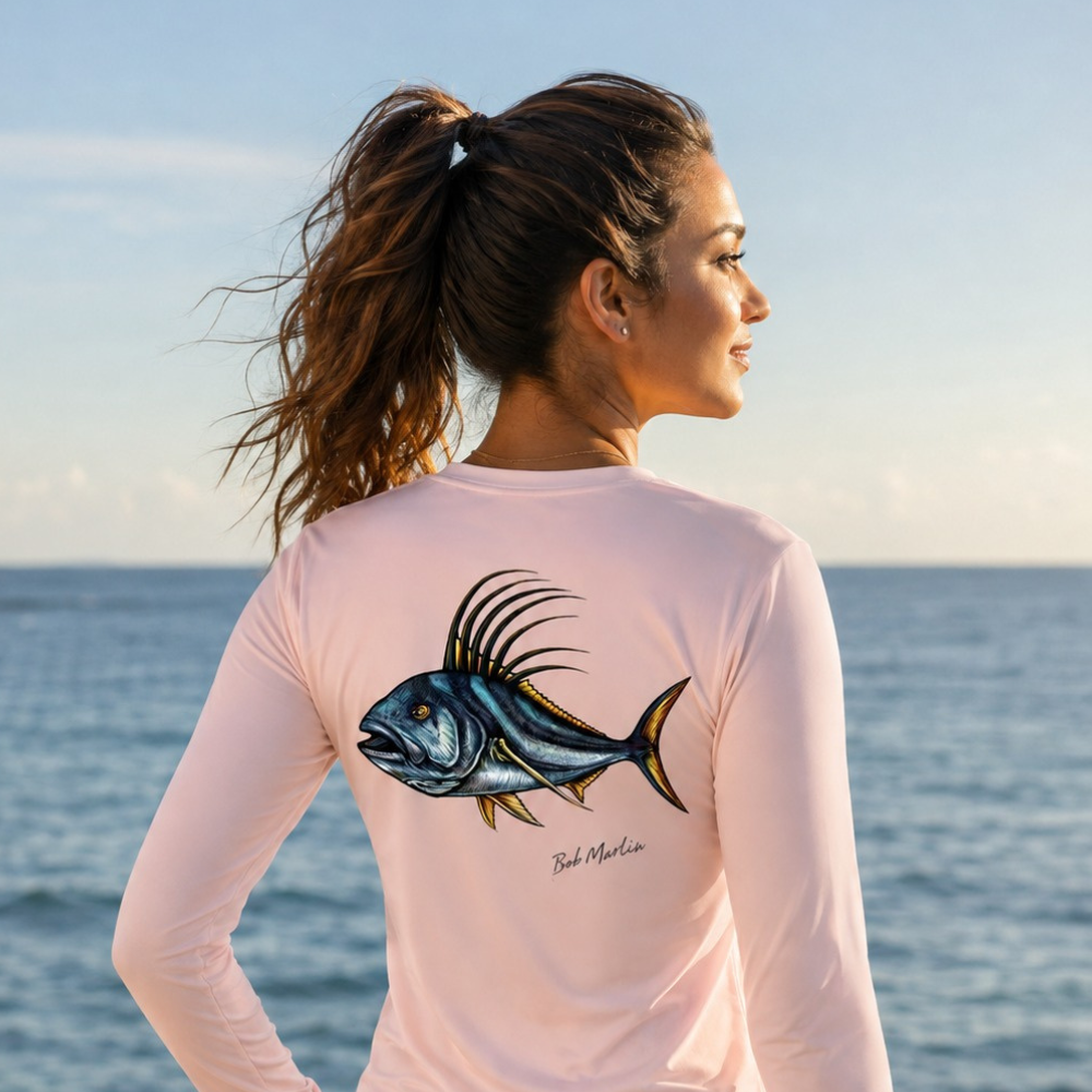 Bob Marlin Women's Performance Shirt Natty Rooster Light Pink