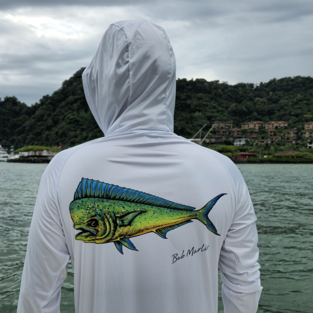 Bob Marlin Performance Hoody with Mask Natty Mahi White