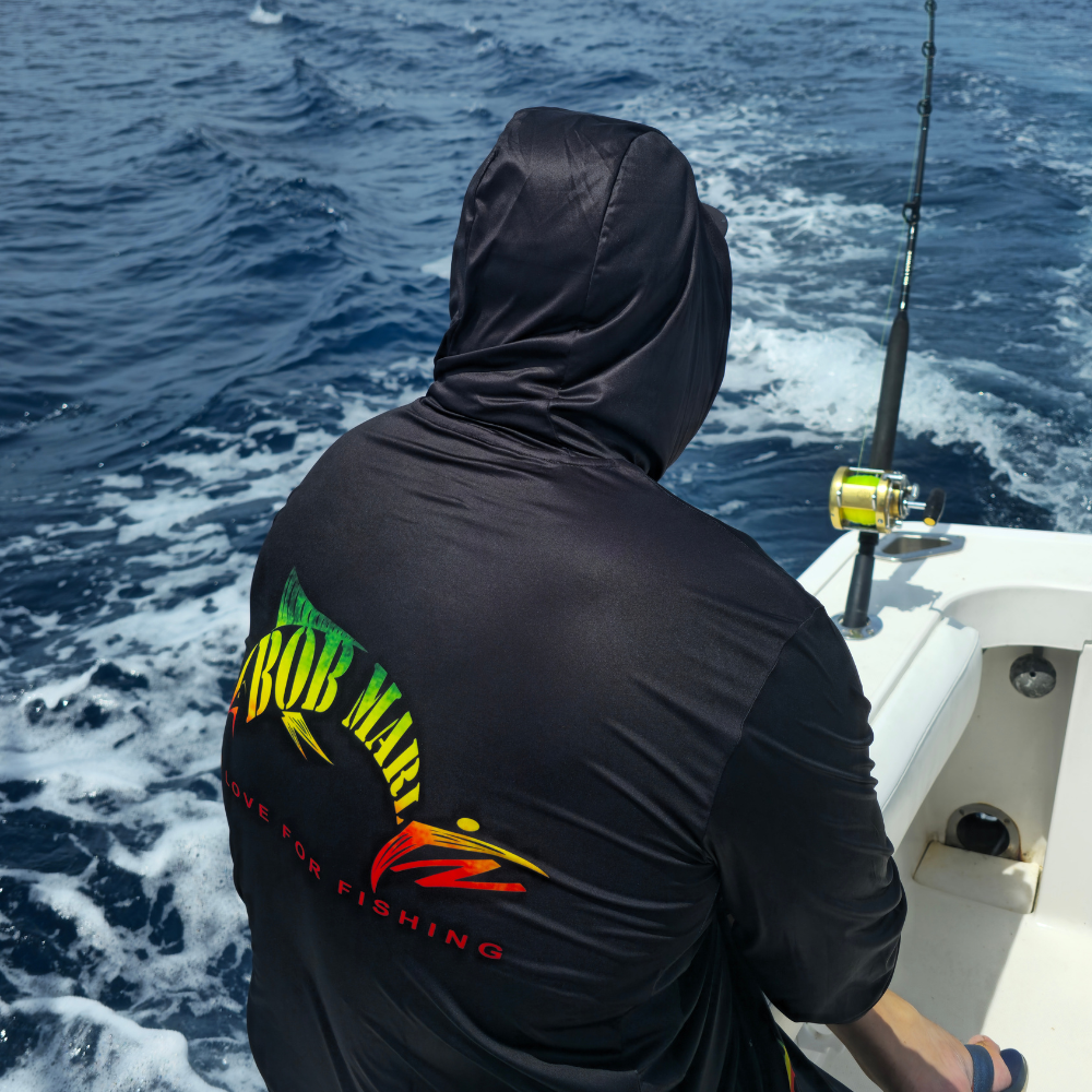 Bob Marlin Performance Hoody One Love For Fishing Black