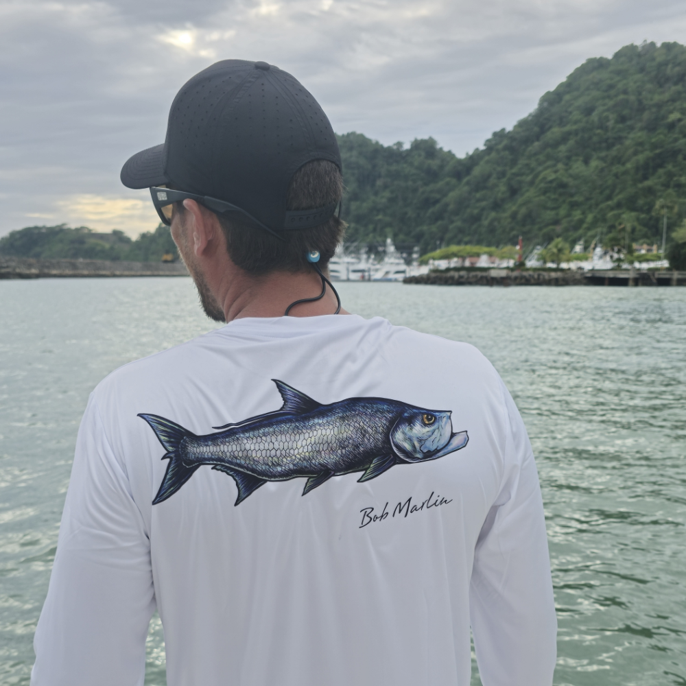 Bob Marlin Performance Shirt Natty Tarpon White