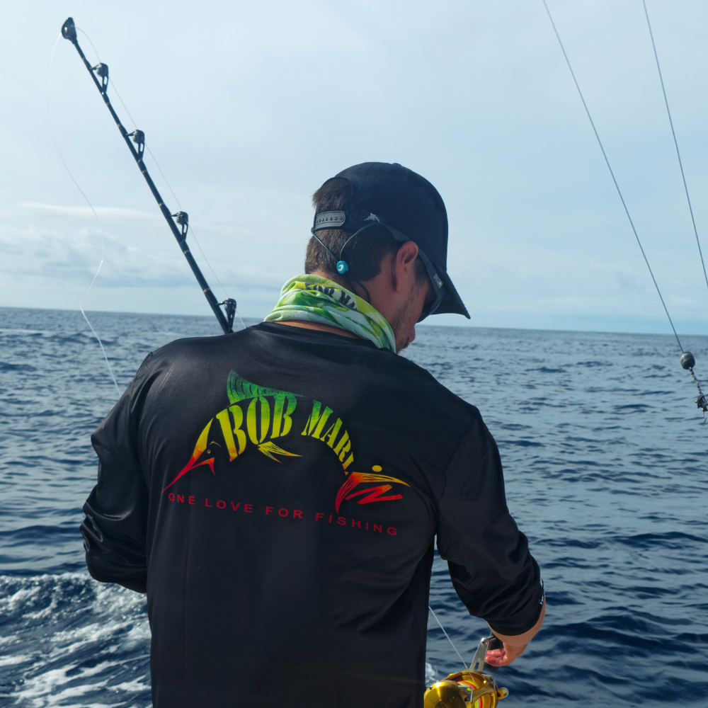 Bob Marlin Performance Shirt One Love For Fishing Black
