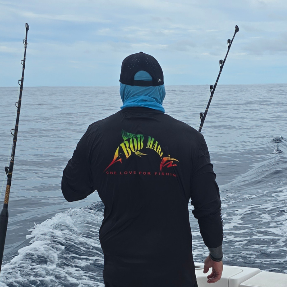 Bob Marlin Performance Shirt One Love For Fishing Black