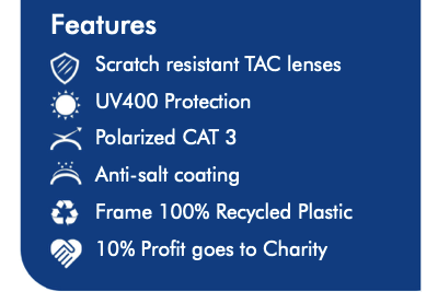 BobMarlinGear INSALT Angler Pro Mission Polarized Recycled Sunglasses (view 4 of 4)