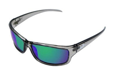 BobMarlinGear INSALT Angler Pro Mission Polarized Recycled Sunglasses - Transparent Grey, Green