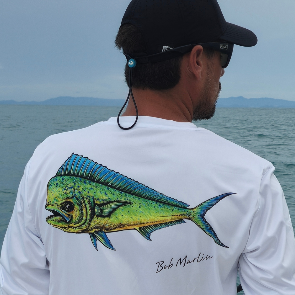 Bob Marlin Performance Shirt Natty Mahi White