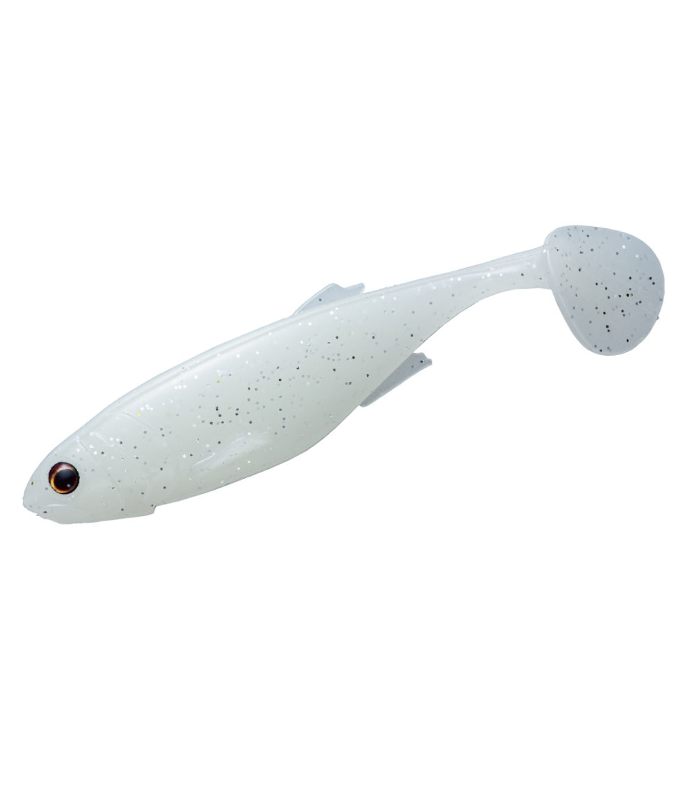 Major Craft Stabi Shad Slim Lure - Soft Baits - #007 Glow, 3.5 Inch