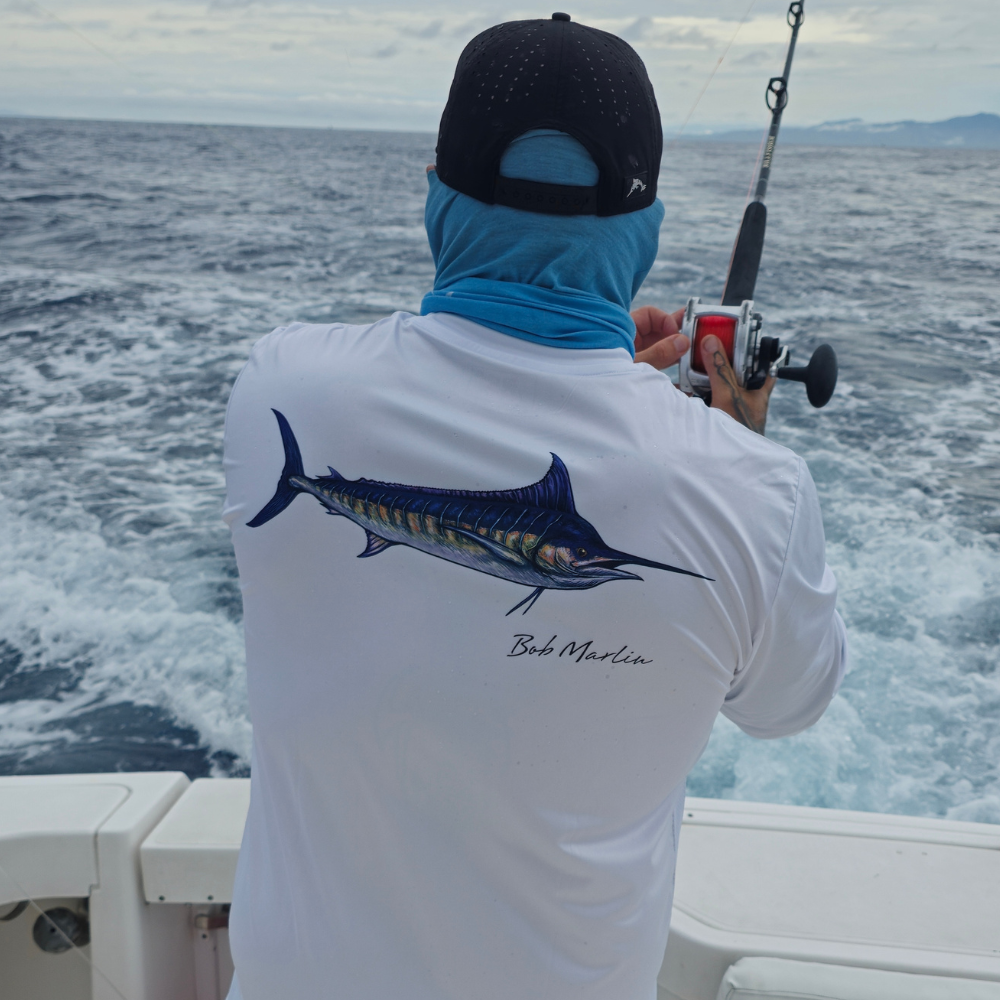 Bob Marlin Performance Shirt Natty Marlin White