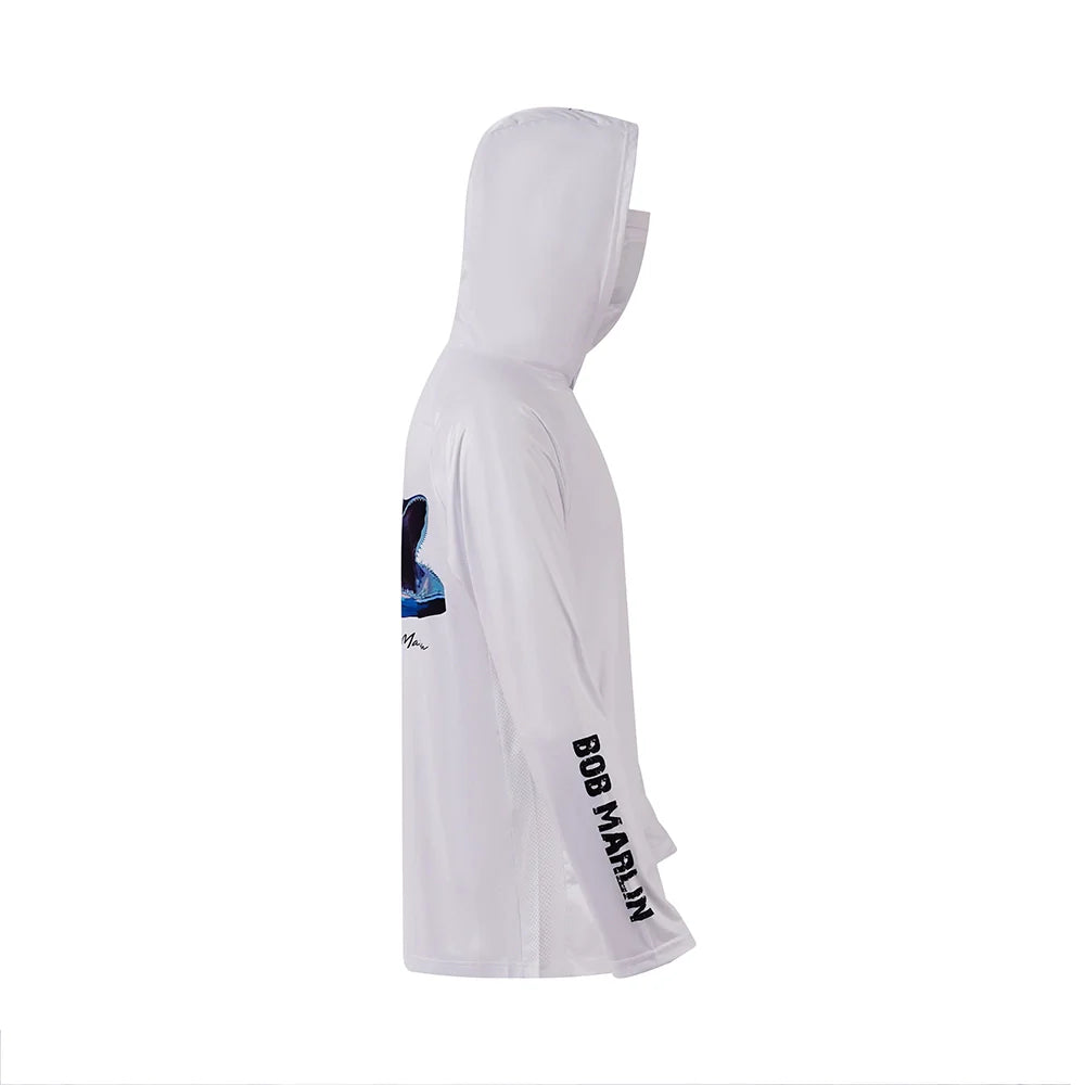 Bob Marlin Performance Hoody With Built-in Face Mask Natty King White - XXXXL