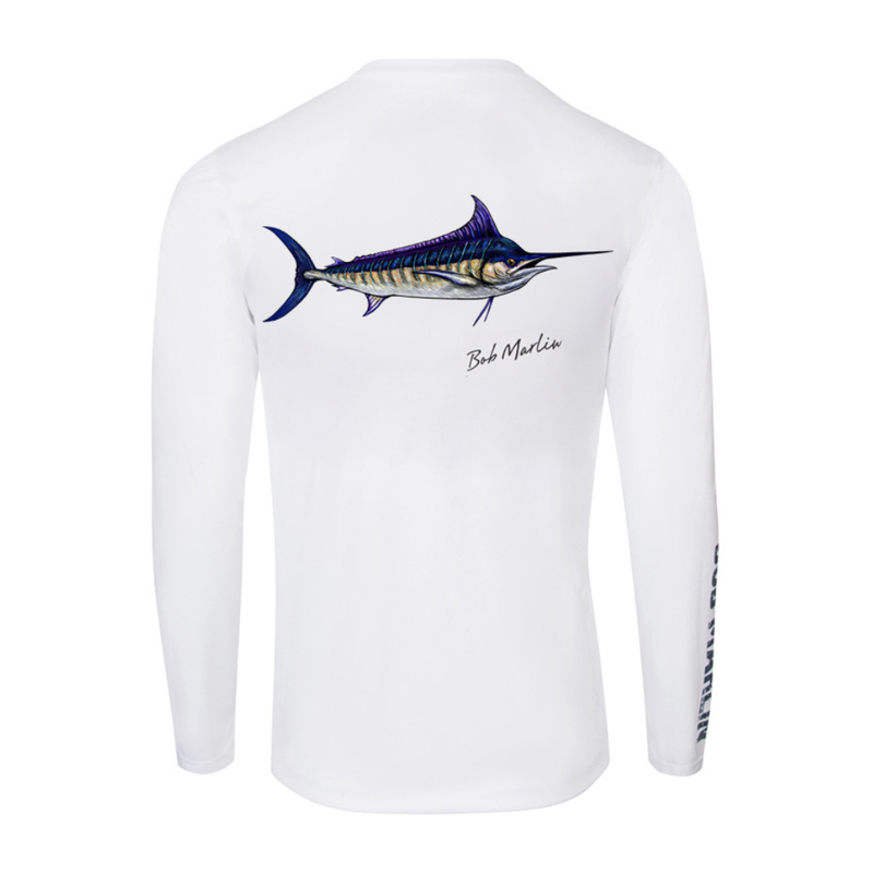 Bob Marlin Performance Shirt Natty Marlin White