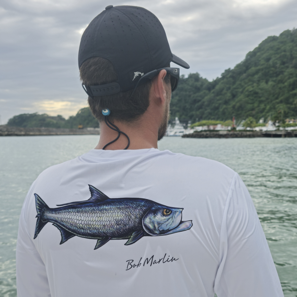 Bob Marlin Performance Shirt Natty Tarpon White