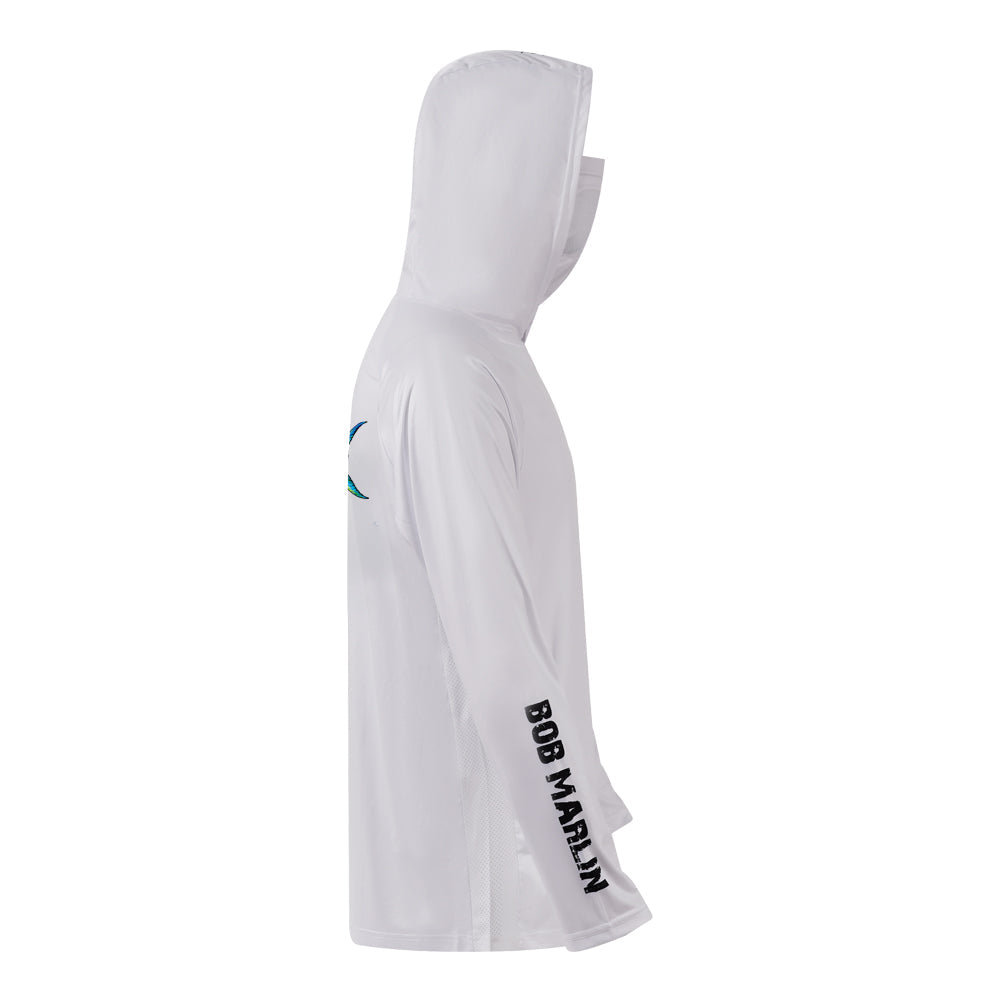 Bob Marlin Performance Hoody with Mask Natty Mahi White