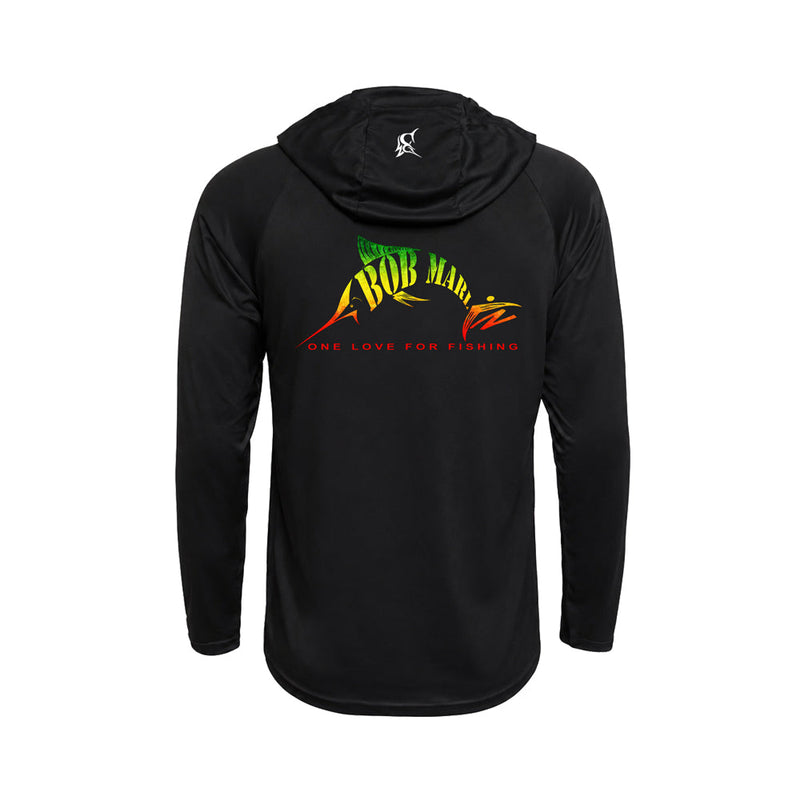 Bob Marlin Performance Hoody One Love For Fishing Black
