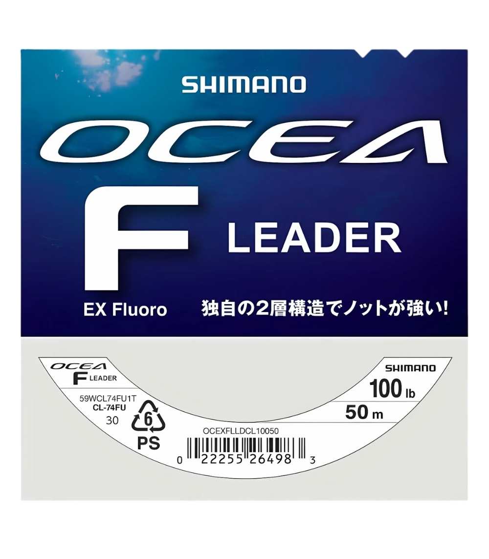 Shimano Ocea EX Fluoro Leader – Premium Fluorocarbon Fishing Leader Line - 50m (0.916 mm)