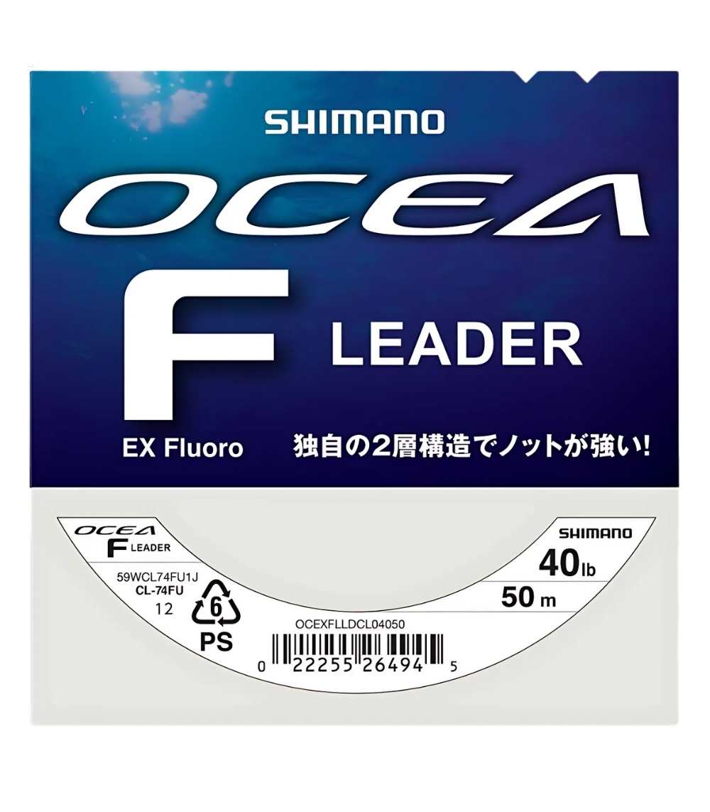 Shimano Ocea EX Fluoro Leader – Premium Fluorocarbon Fishing Leader Line - 50m (0.577 mm)